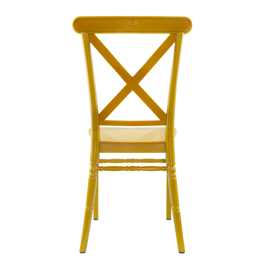 Ensemble 4 chaises Sidney Moutardepolypropylène vintage restauration événements