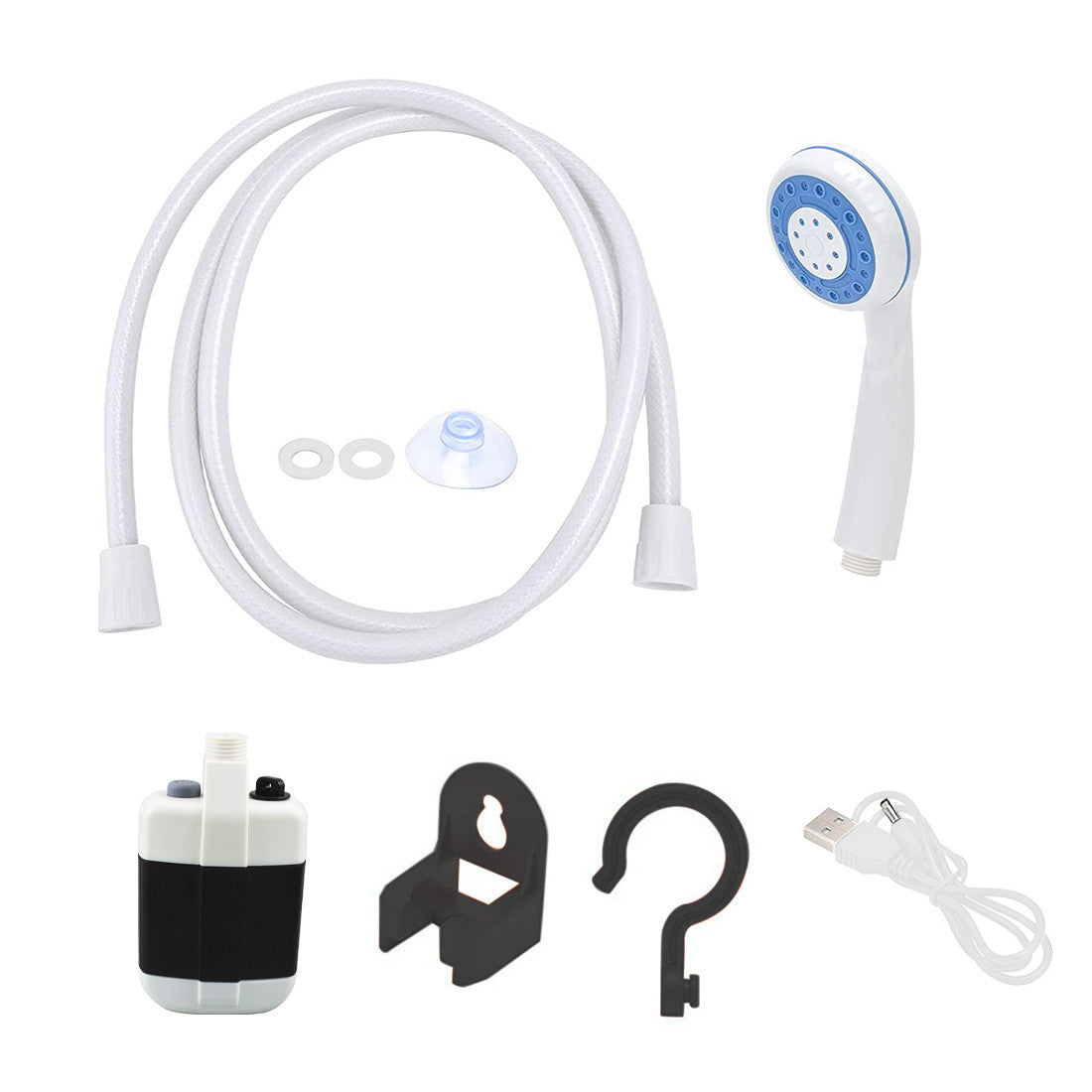 Douche portable rechargeable avec tuyau flexible pour le camping ou le jardin