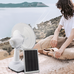 Ventilateur Portable avec Lumière d'Urgence Charge Solaire Idéal pour le Camping
