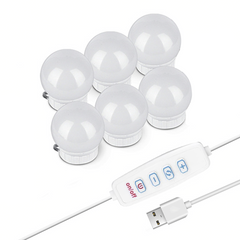 Ensemble 10 ampoules LED pour coiffeuse avec régulateur d'intensité et câble USB