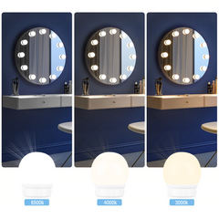 Ensemble 10 ampoules LED pour coiffeuse avec régulateur d'intensité et câble USB