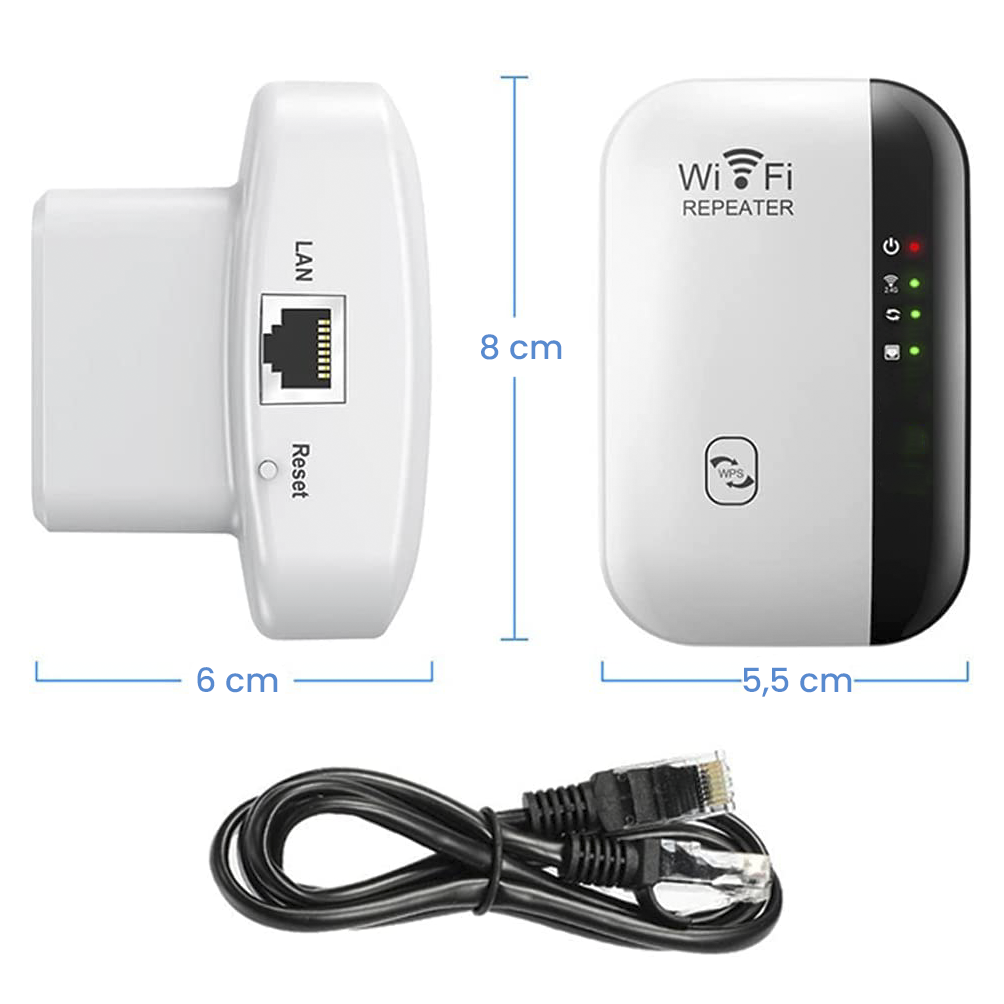 Amplificateur Wi-Fi Répéteur de signal 2,4 GHz Port LAN avec antenne intégrée