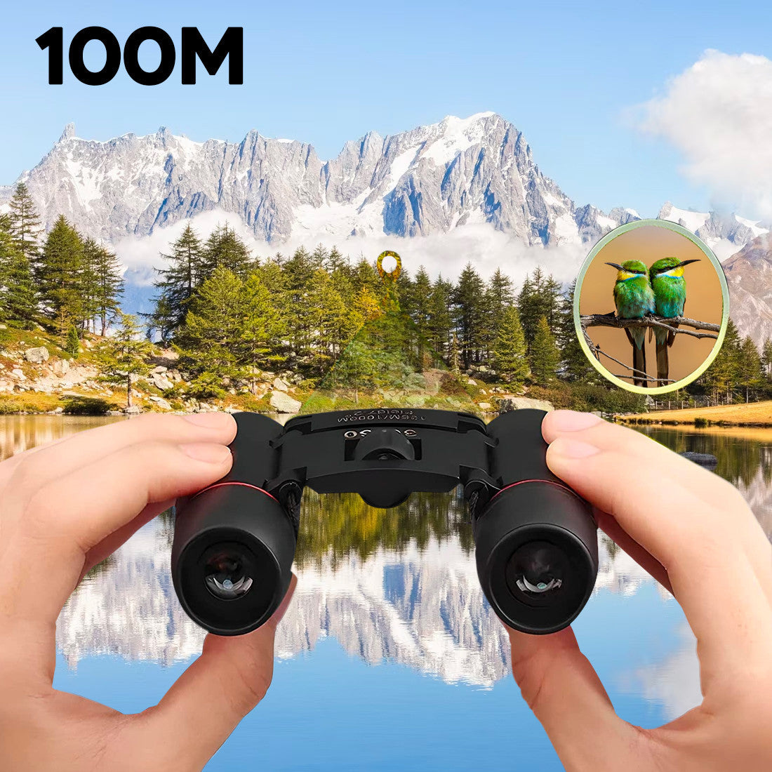 Jumelles pliantes portables compactes 30x60 pour la chasse avec vision nocturne