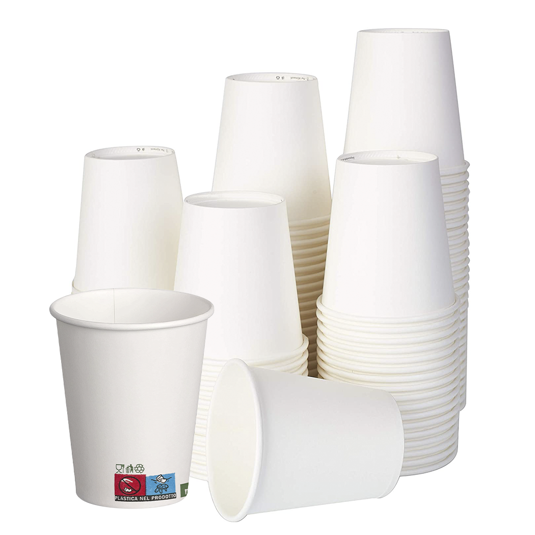50 gobelets carton 180ml biodégradables compostables à usage unique pour café