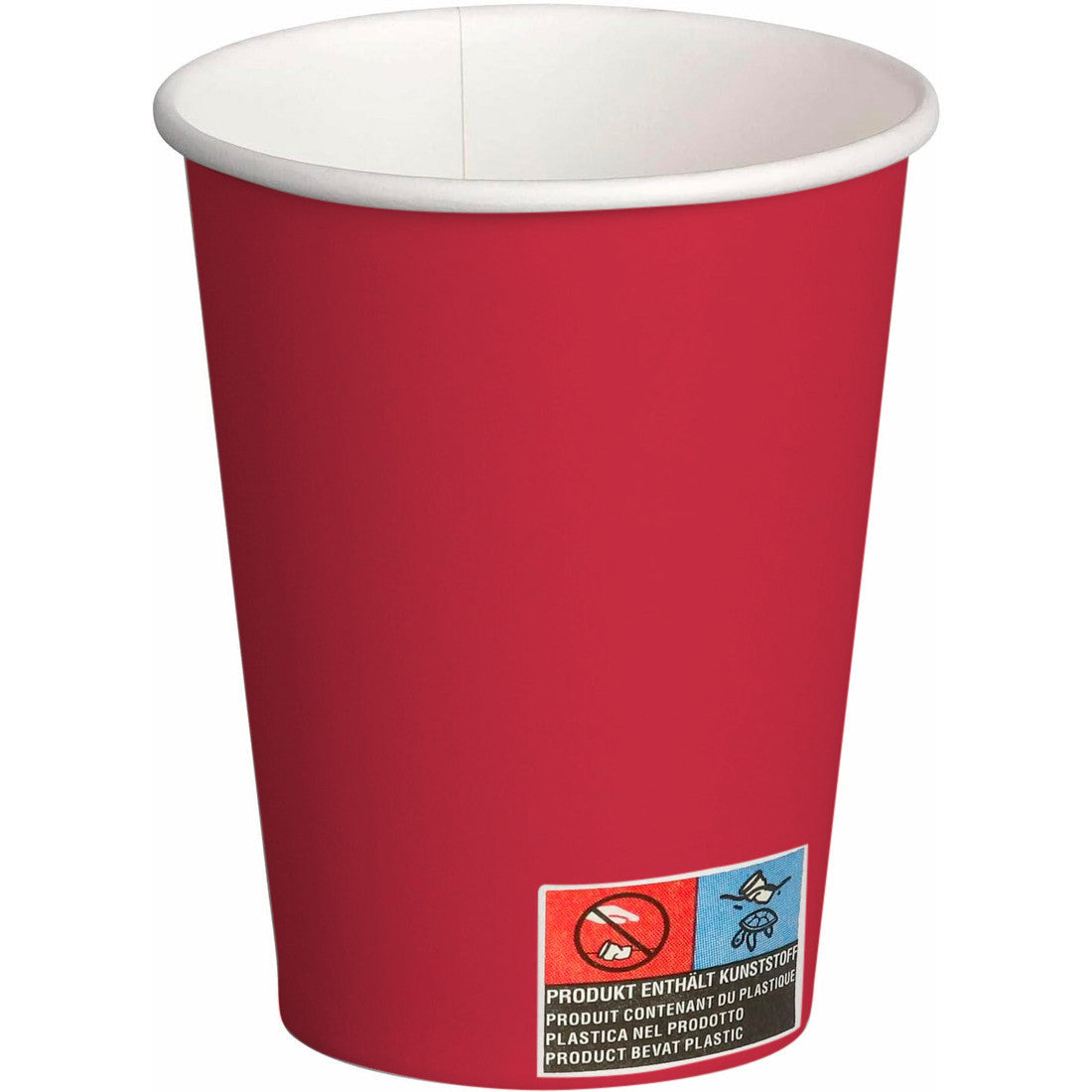 Pack de 50 Gobelets carton Rouge 180 ml jetables, biodégradables et compostables