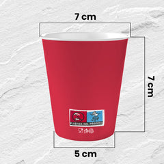Pack 150 verres en carton Rouge 180 ml jetables, biodégradables et compostables