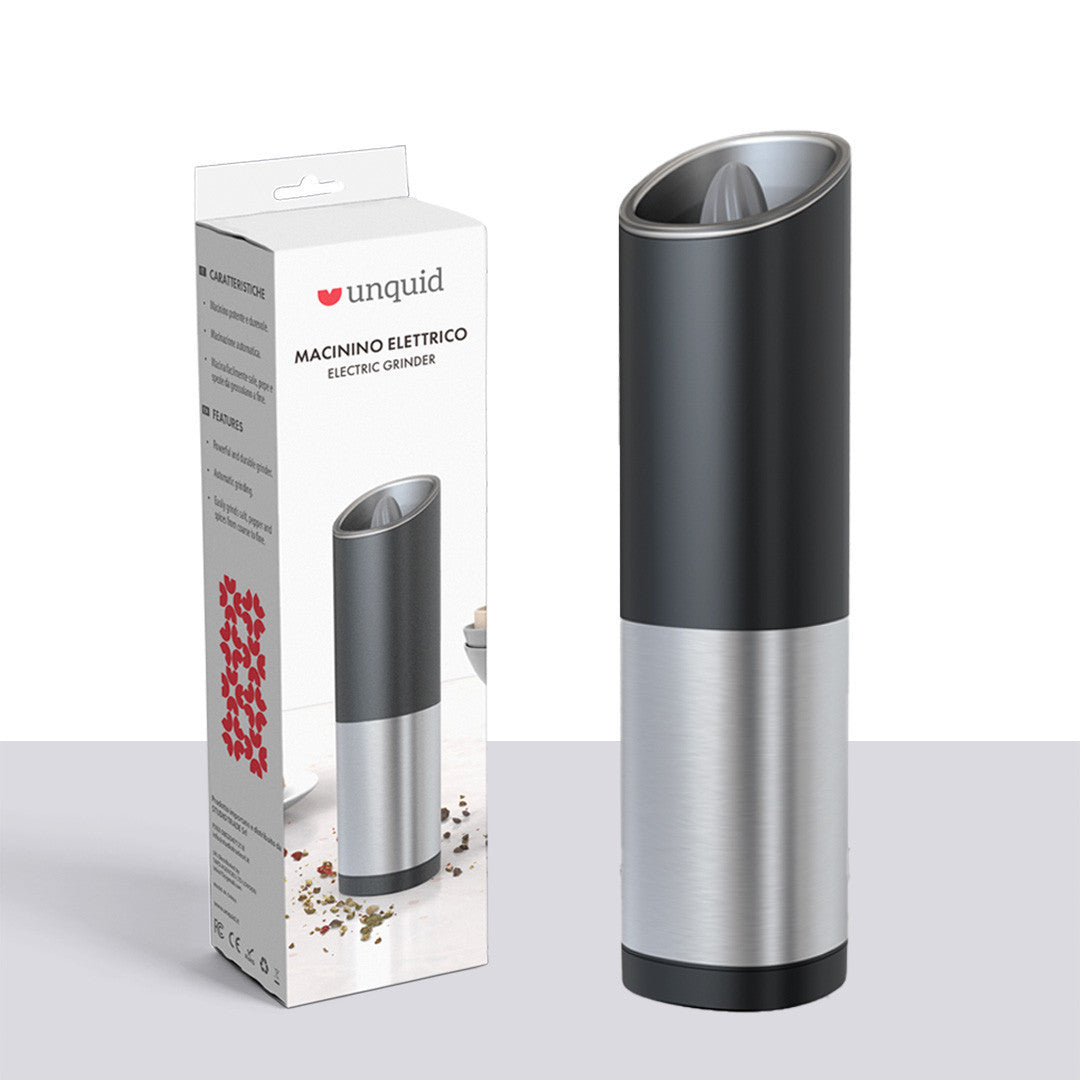 Moulin à sel et à poivre électrique alimenté batterie en acier bouton réglable