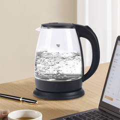 Bouilloire Électrique en Verre Borosilicate 1500W 1,8 lt Éclairage LED Bleu