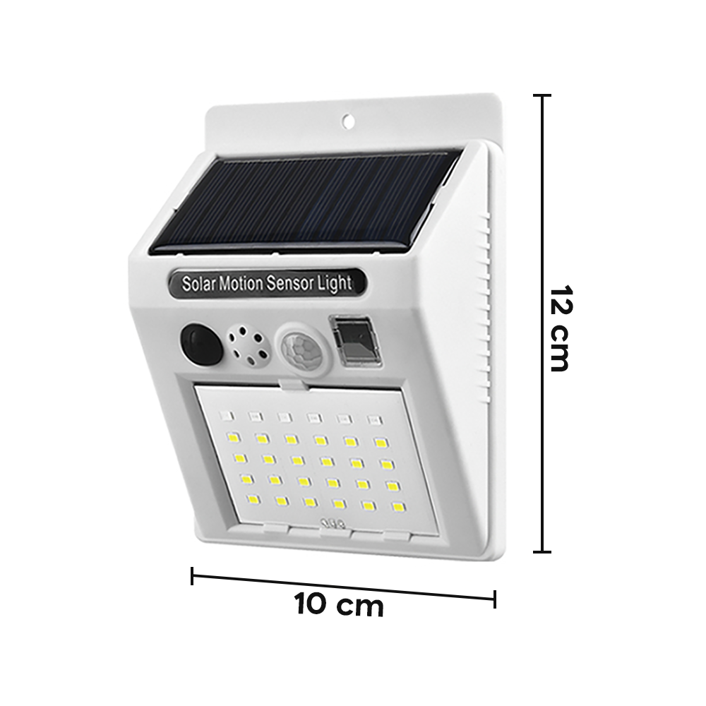 Lampe solaire avec alarme de détection de mouvement, télécommande, angle de 120°