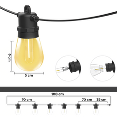 Guirlande lumineuse solaire rechargeable de 10 mètres à effet pluie multicolore