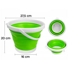 Seau pliable silicone capacité de 5L portable gain d'espace pour le camping