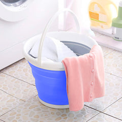 Seau pliable en silicone capacité  10L portable gain d'espace pour le camping