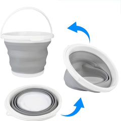 Seau pliable en silicone capacité  10L portable gain d'espace pour le camping