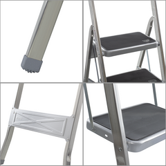SCAB Échelle Aluminium 5 Marches 182cm art.762 Tabouret avec Crochet de Sécurité