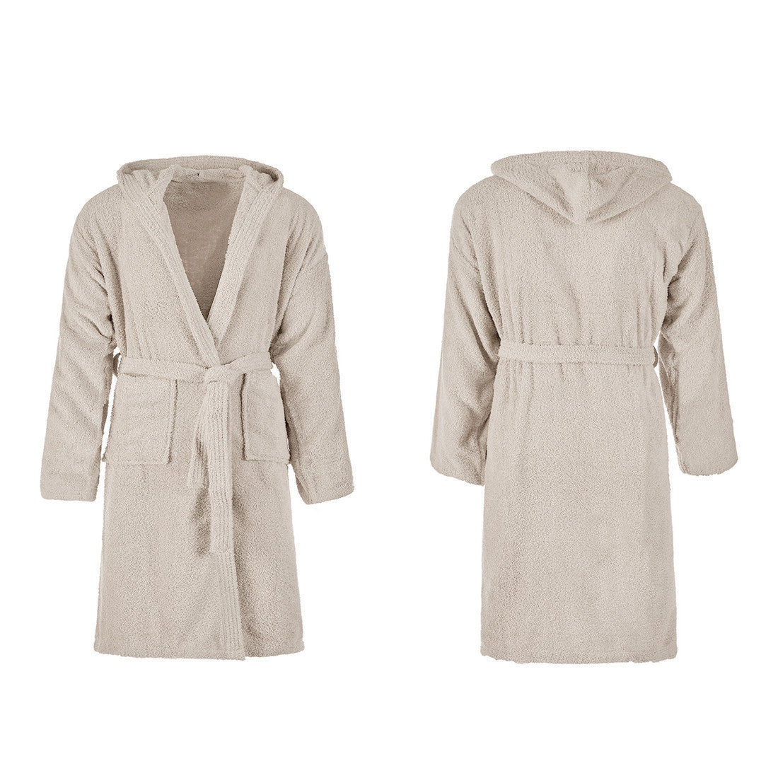 Peignoir éponge unisexe SUPREMA pour adulte avec capuche et poches couleur unie