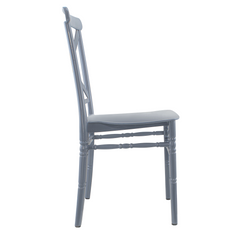 Set 2 chaises Sidney Grises polypropylène vintage pour restauration événements