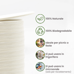 Lot de 60 Assiettes en Papier de 23 cm Jetables, Biodegradables et Écologiques