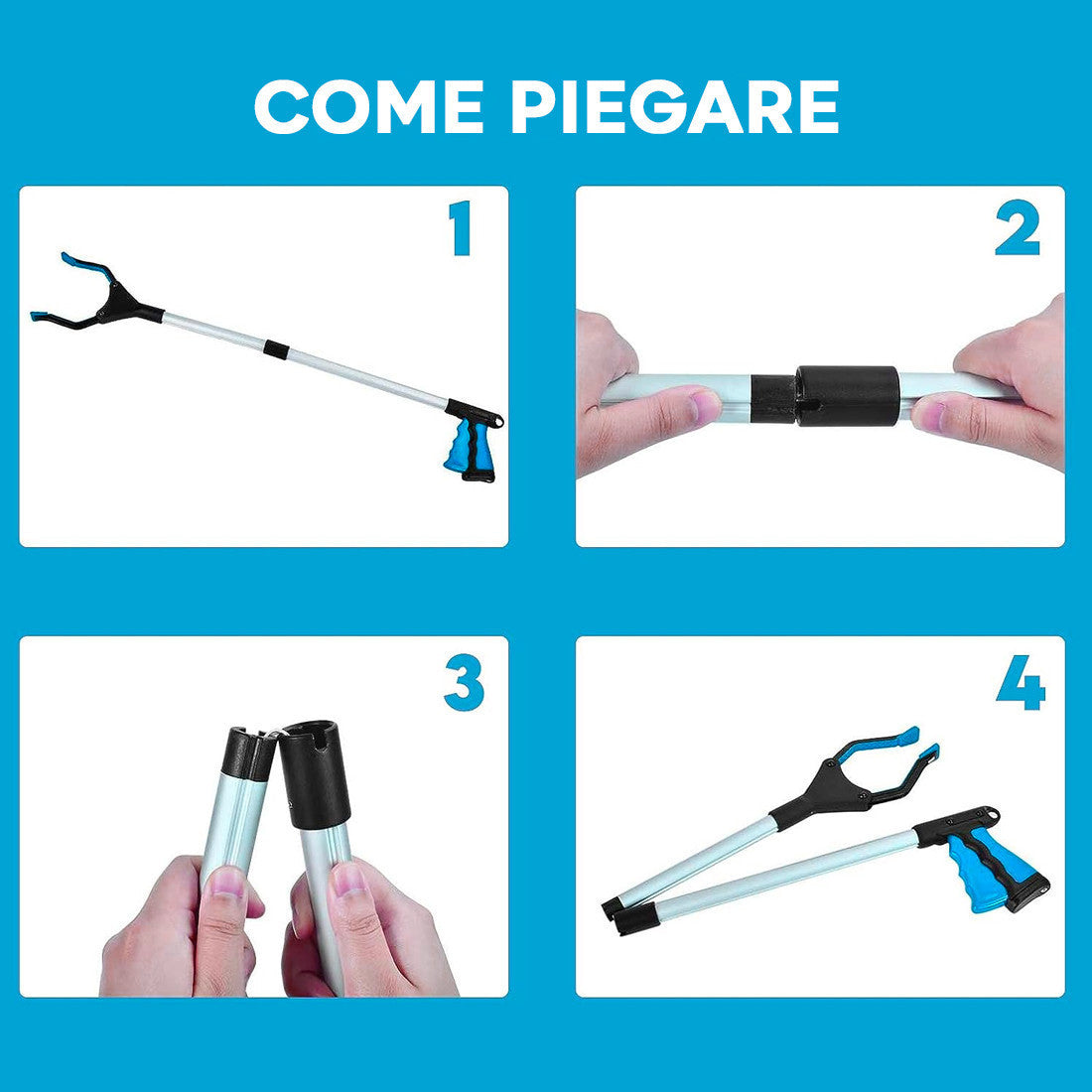 Pince télescopique pour ramasser des objets avec pince pliable de 82 cm de long