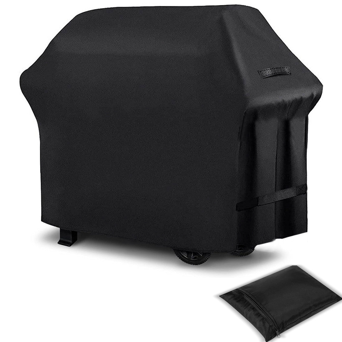 Housse pour barbecue en tissu imperméable 145X61X117 noir avec fermeture velcro