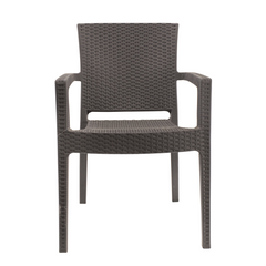 Ensemble 2 chaises d'extérieur CATAS résine effet rotin accoudoirs empilables