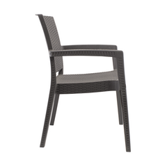 Ensemble 2 chaises d'extérieur CATAS résine effet rotin accoudoirs empilables