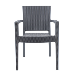 Ensemble 2 chaises d'extérieur CATAS résine effet rotin accoudoirs empilables
