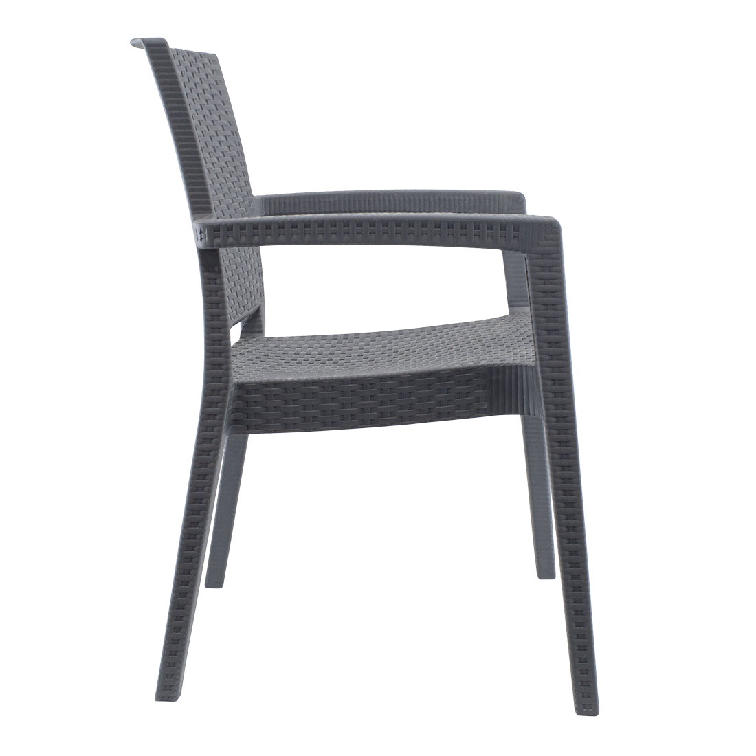 Ensemble 2 chaises d'extérieur CATAS résine effet rotin accoudoirs empilables