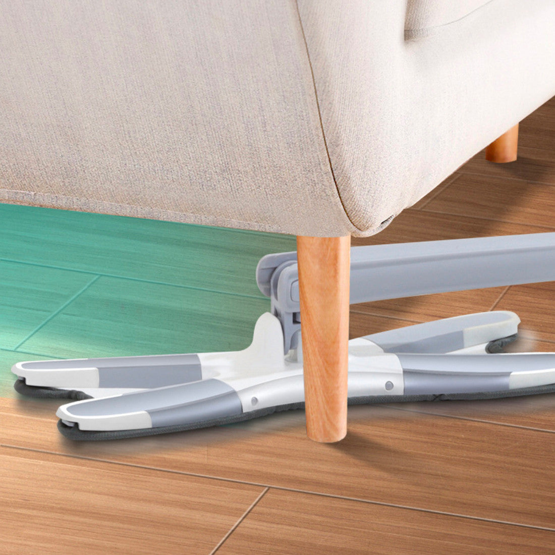 Balai serpillière Twist Clean Floor avec brosse rotative à 360°  en microfibre