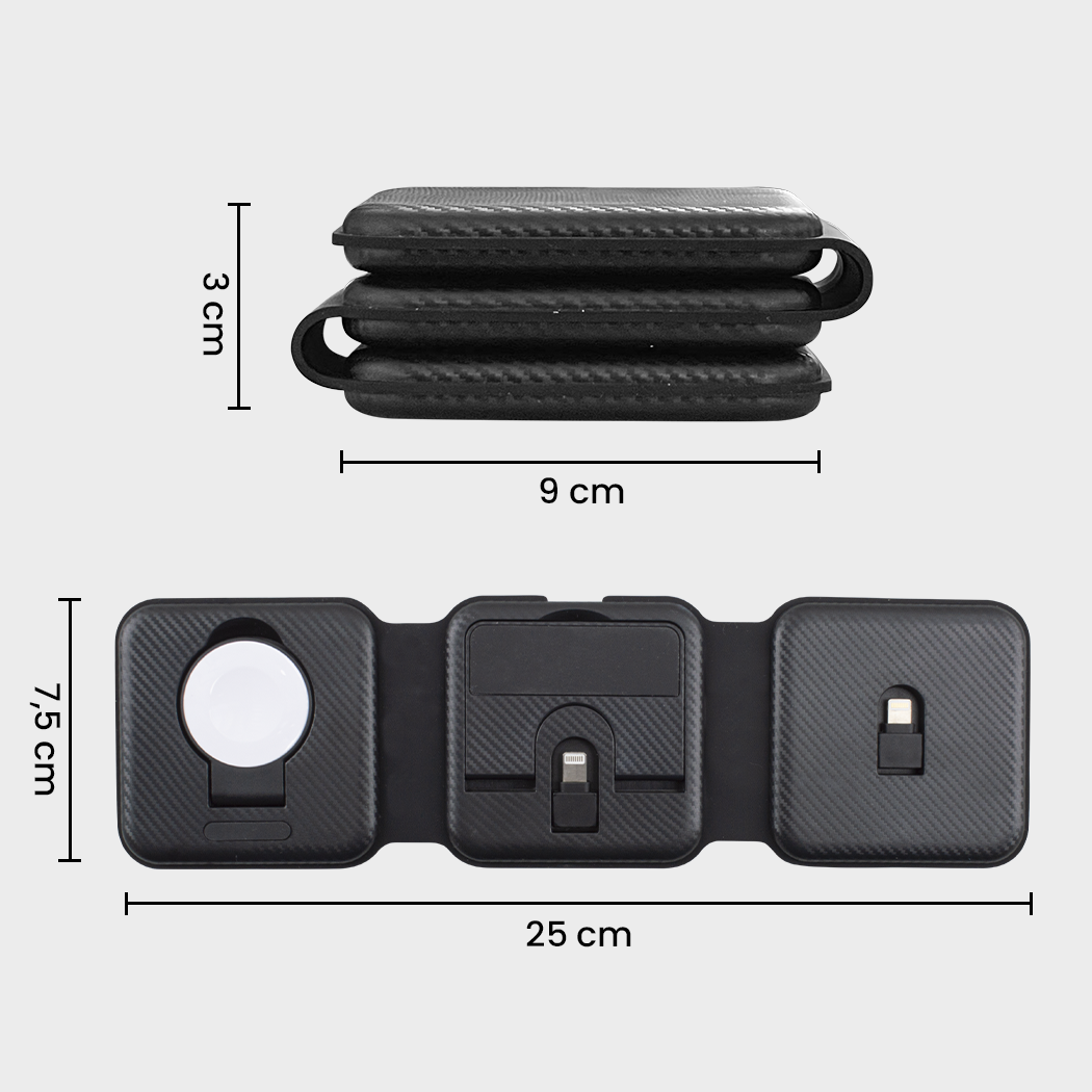Base de charge magnétique 3 en 1 Chargeur sans fil pliable, deux couleurs