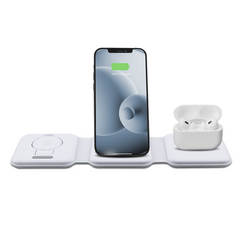 Base de charge magnétique 3 en 1 Chargeur sans fil pliable, deux couleurs
