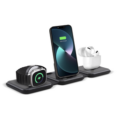 Base de charge magnétique 3 en 1 Chargeur sans fil pliable, deux couleurs
