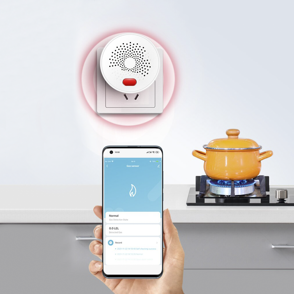 Détecteur gaz Wi-Fi Contrôle via app mobile Q-MQ25 Alarme sonore intelligente
