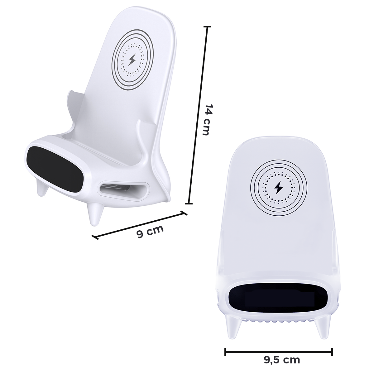 Le chargeur à induction sans fil amplifie le son pour les smartphones