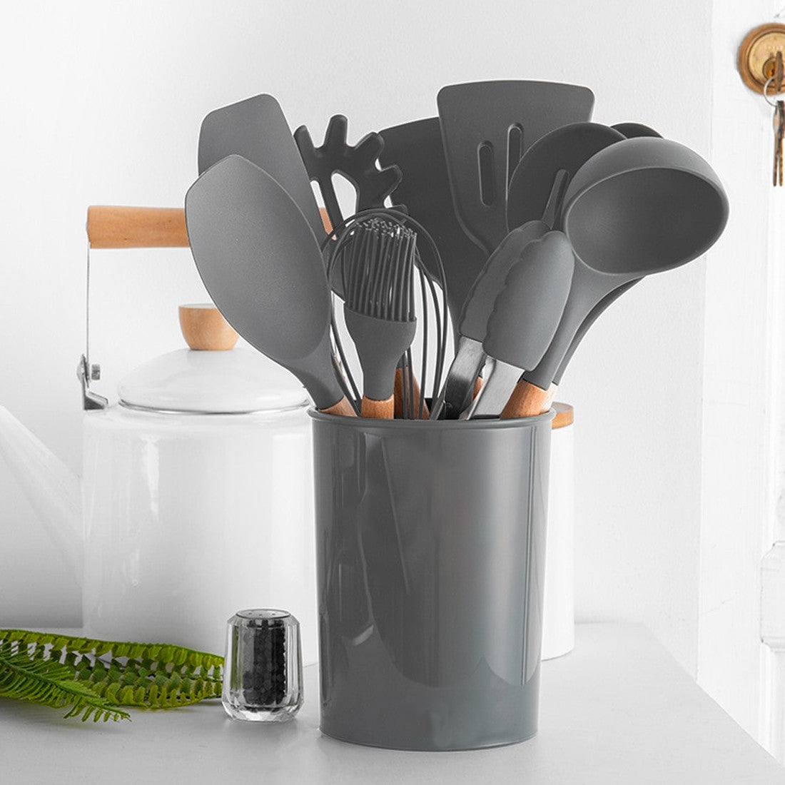 Set 12 ustensiles cuisine silicone qualité alimentaire antiadhésifs résistants