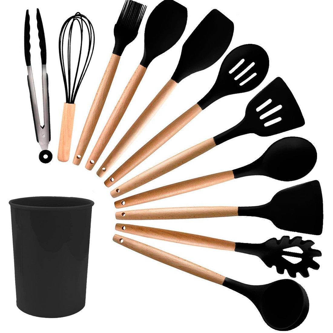 Set 12 ustensiles cuisine silicone qualité alimentaire antiadhésifs résistants