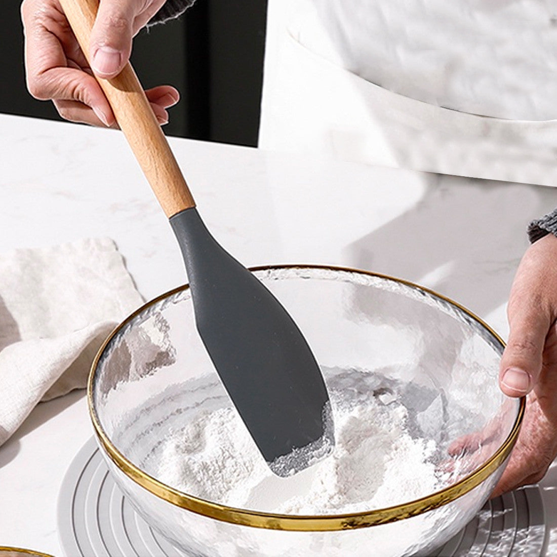 Set 12 ustensiles cuisine silicone qualité alimentaire antiadhésifs résistants