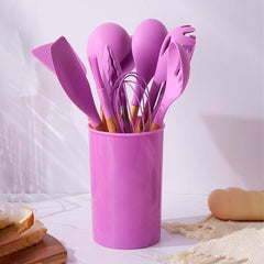 Set 12 ustensiles cuisine silicone qualité alimentaire antiadhésifs résistants