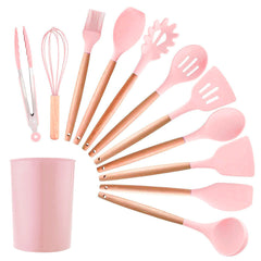 Set 12 ustensiles cuisine silicone qualité alimentaire antiadhésifs résistants