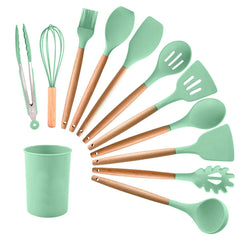 Set 12 ustensiles cuisine silicone qualité alimentaire antiadhésifs résistants