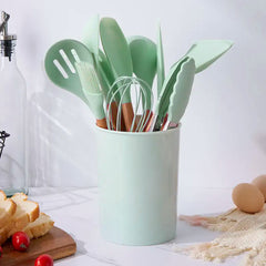 Set 12 ustensiles cuisine silicone qualité alimentaire antiadhésifs résistants