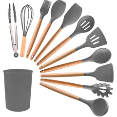 Set 12 ustensiles cuisine silicone qualité alimentaire antiadhésifs résistants