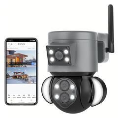 Caméra WiFi Zoom 10X extérieure en 4K HD avec Grand Angle et Double Objectif
