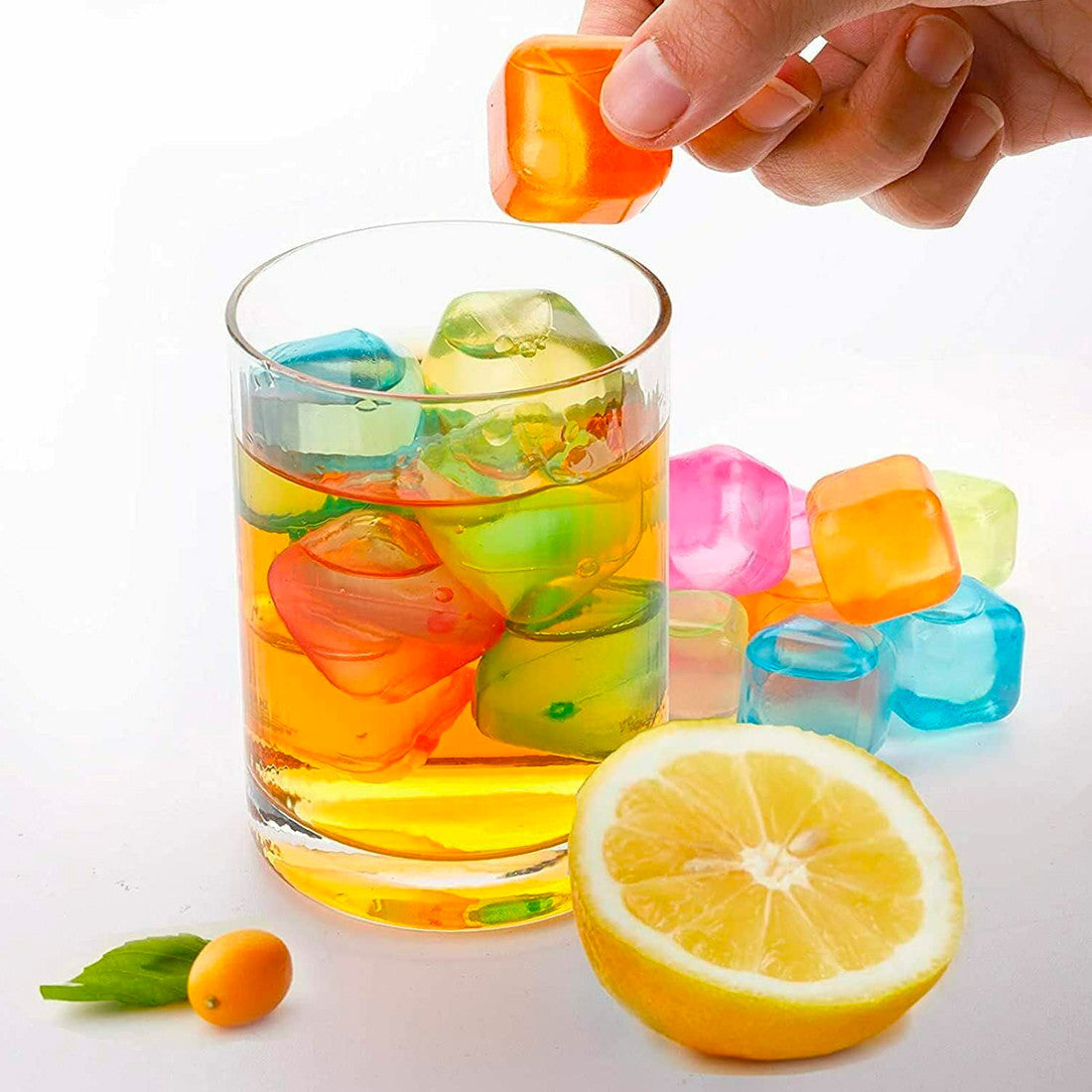 Ensemble de 100 glaçons en silicone réutilisables et colorés