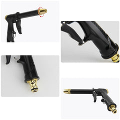 Tuyau de jardin en plastique de 5m avec pistolet multifonction, raccords et buse