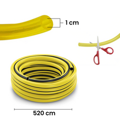 Tuyau de jardin en plastique de 5m avec pistolet multifonction, raccords et buse