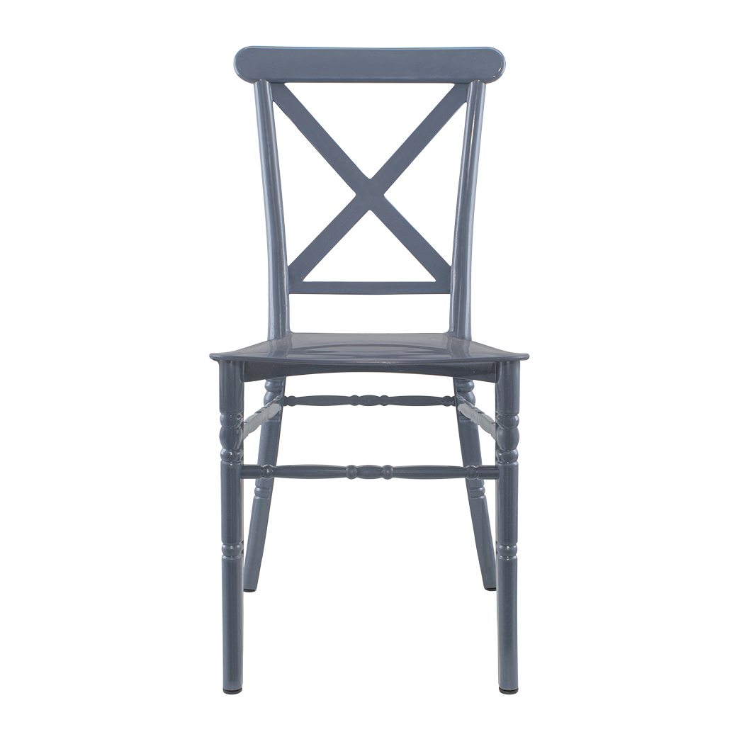 Ensemble 4 chaises Sidney polypropylène gris vintage pour la restauration