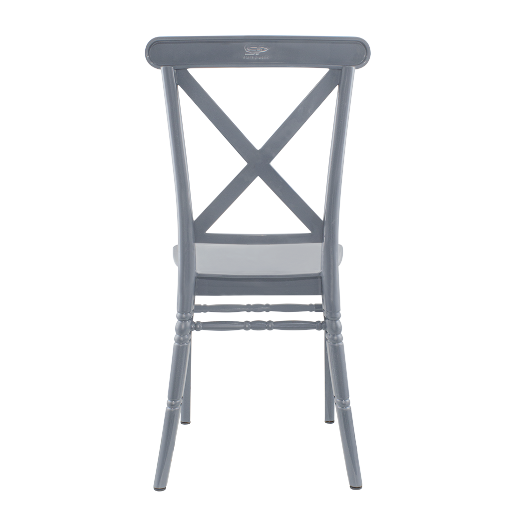 Ensemble 4 chaises Sidney polypropylène gris vintage pour la restauration