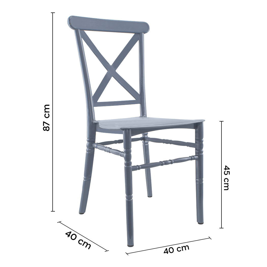 Ensemble 4 chaises Sidney polypropylène gris vintage pour la restauration