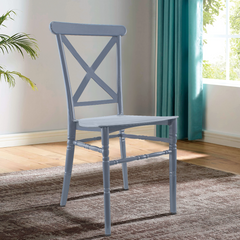 Ensemble 4 chaises Sidney polypropylène gris vintage pour la restauration