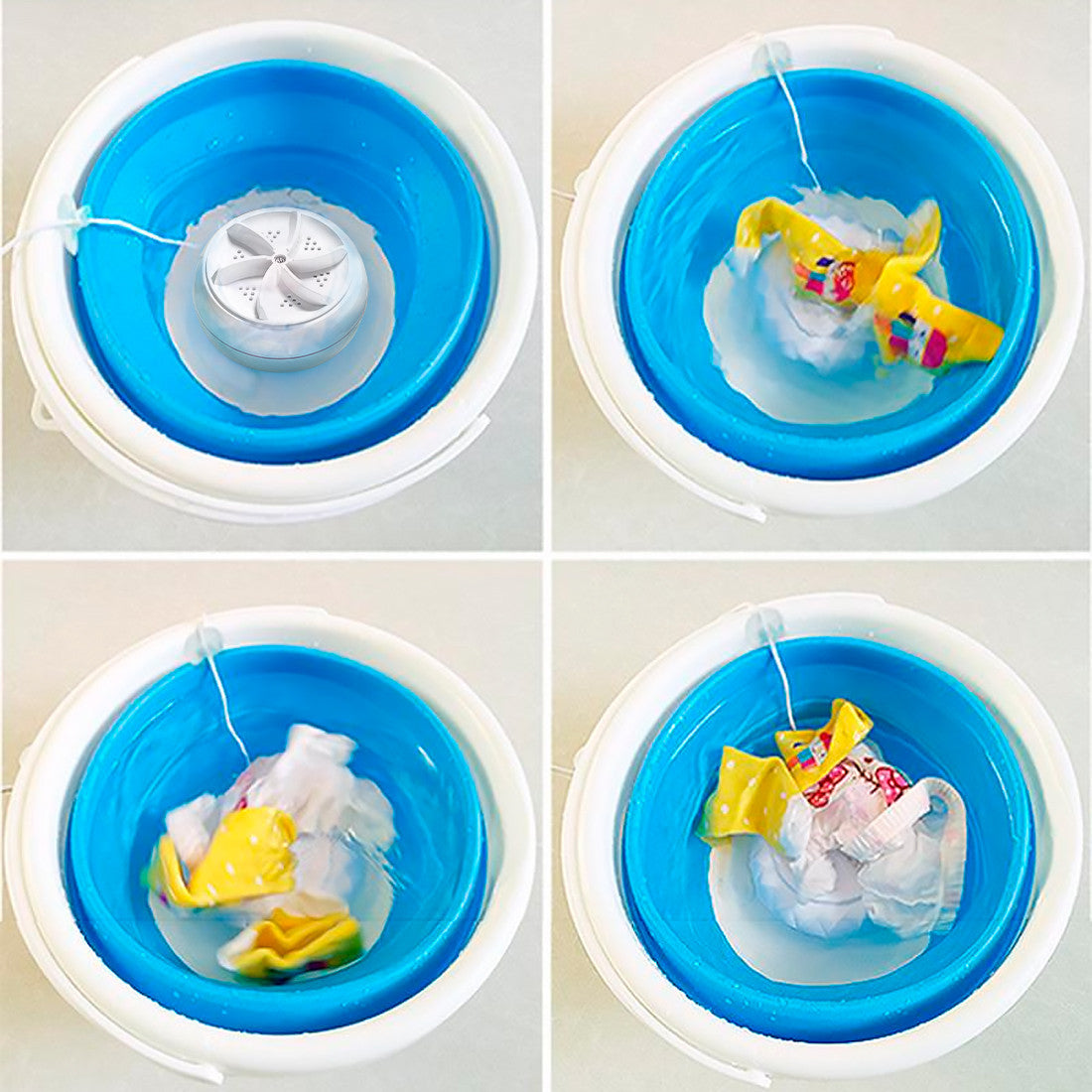 Sèche-linge pliable silicone 10L mini lave-linge portable avec turbine rotative